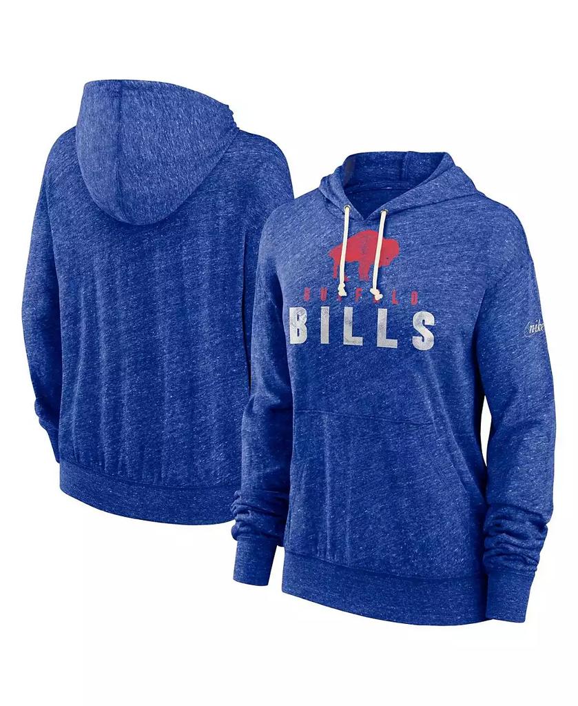 NIKE Women's Royal Distressed Buffalo Bills Rewind Gym Vintage-Like Lighweight Pullover Hoodie