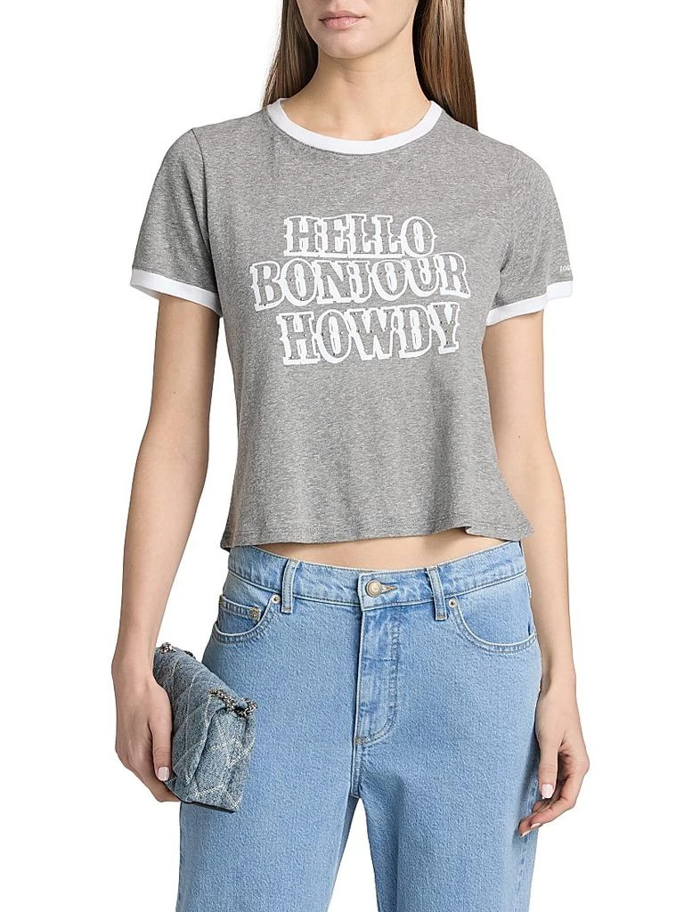 Cinq à Sept Studded Hello Bonjour Howdy Shrunken T-Shirt 3