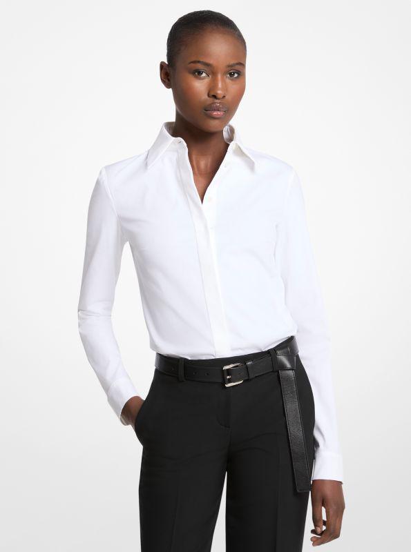 Michael Kors Hansen Stretch Cotton Poplin Shirt