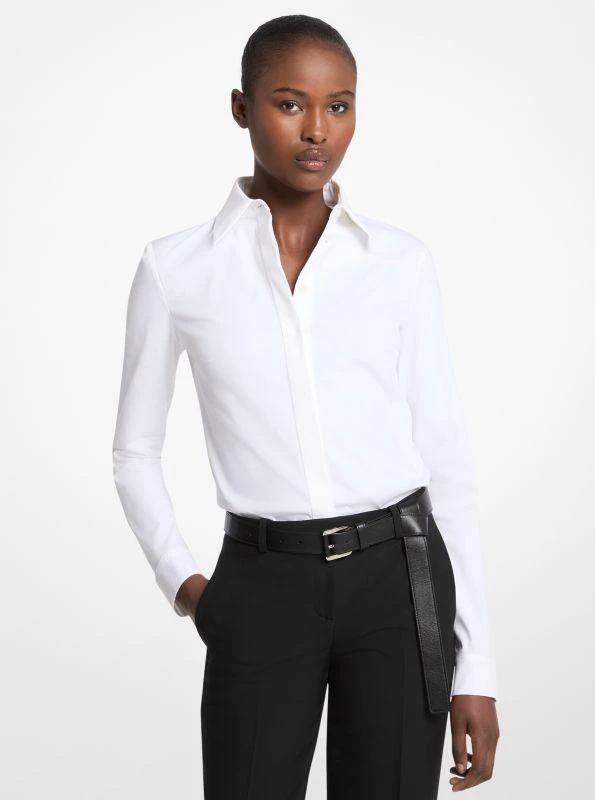 Michael Kors Hansen Stretch Cotton Poplin Shirt 1