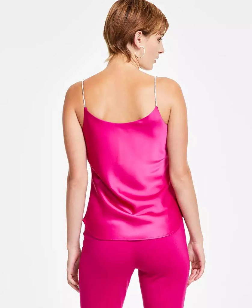Bar III Women's Satin Rhinestone-Strap Draped Camisole, Exclusively at Macy's 3