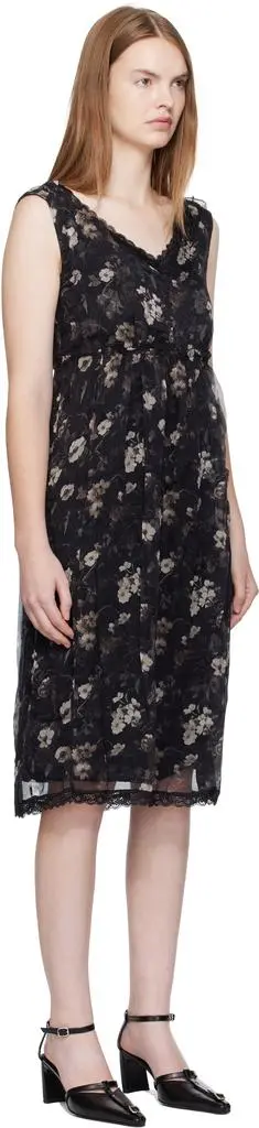 R13 Black Sleeveless V-Neck Midi Dress 2