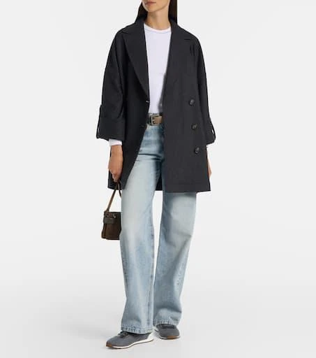 Brunello Cucinelli Leather-trimmed felt sneakers 3