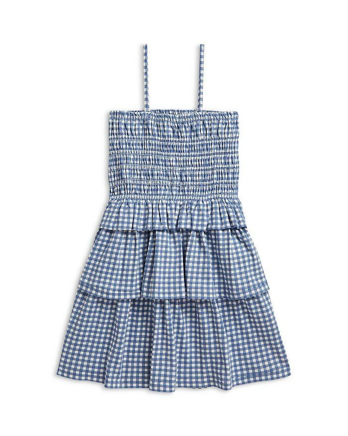 Ralph Lauren Girls
 Plaid Smocked Cotton Jersey Dress - Big Kid, Little Kid