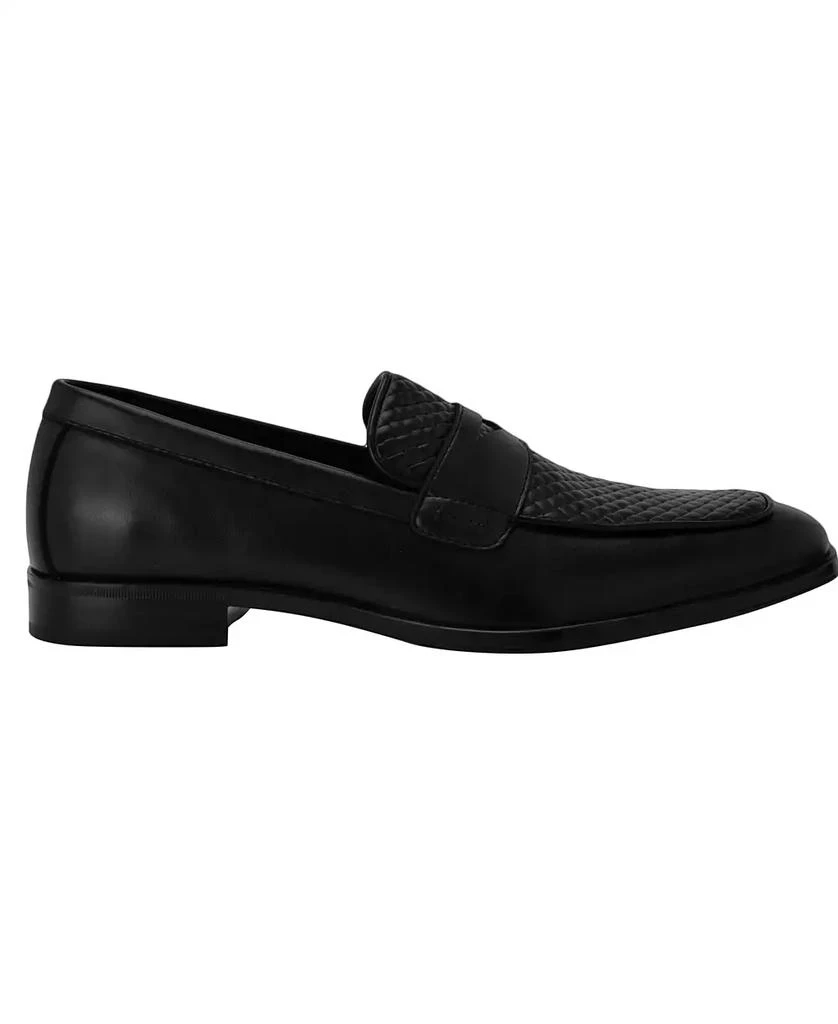 GUESS Men's Hacon Woven Texture Square Toe Dress Loafers 2