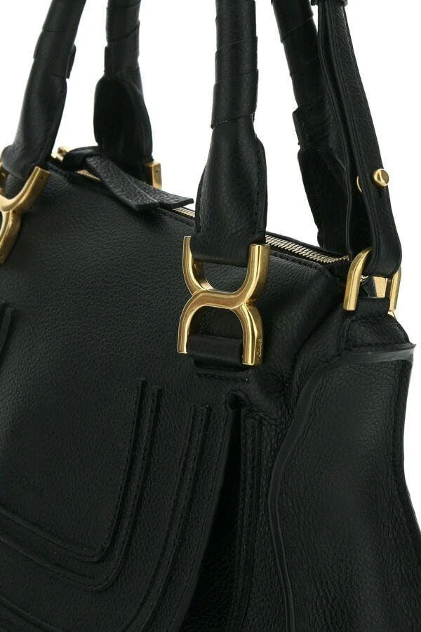 Chloé BLACK LEATHER MEDIUM MARCIE HANDBAG 4