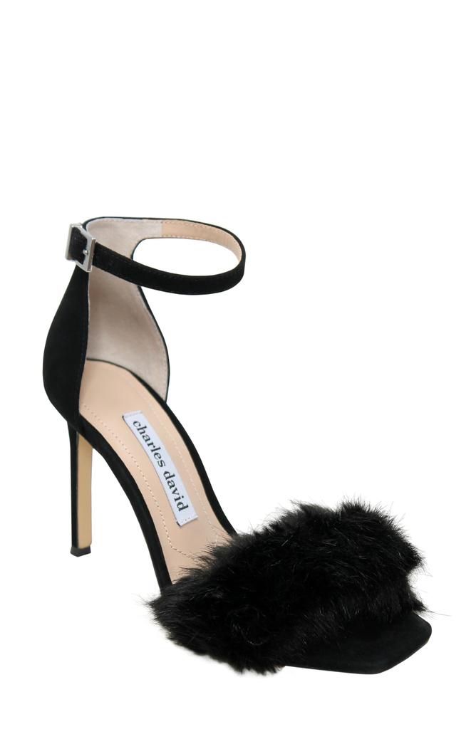 Charles David Empoli Faux Fur Sandal