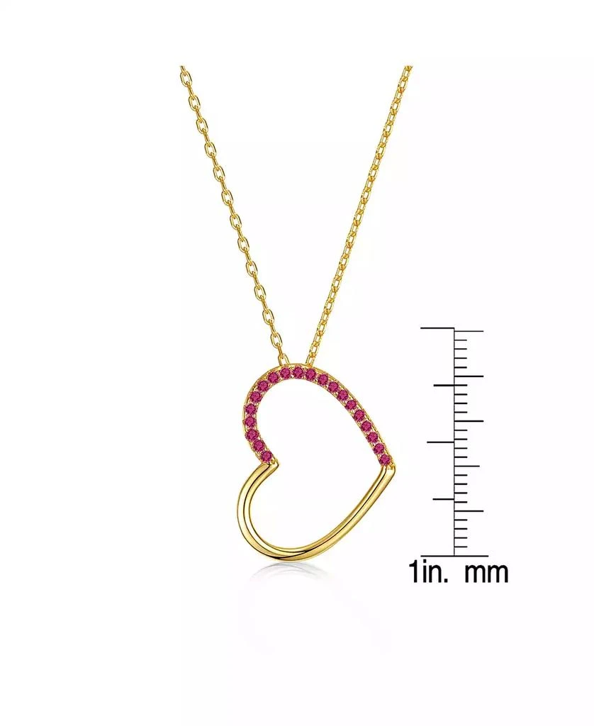Genevive Sterling Silver 14k Gold Plated with Cubic Zirconia Heart Pendant Necklace 2
