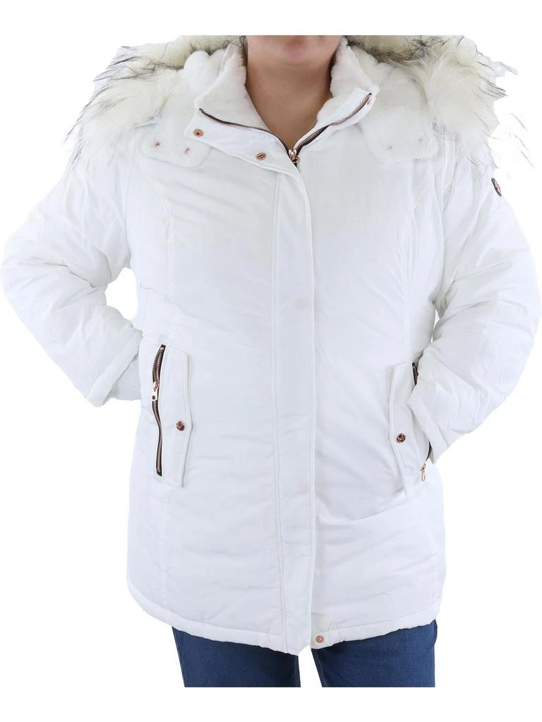 Jessica Simpson Plus Womens Insulated Faux Fur Hood Anorak Jacket 1