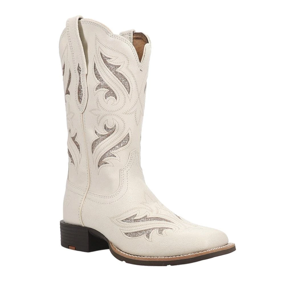 Ariat Round Up Bliss Glitter Embroidery Tooled-Inlay Square Toe Cowboy Boots 2