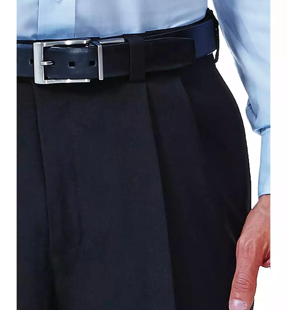 Haggar Men's ECLO Stria Classic Fit Pleated Hidden Expandable Waistband Dress Pants 4
