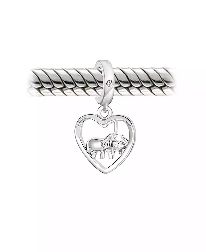 Bling Jewelry I Love You Heart Elephant Charm Bead Sterling Silver European Bracelet 4