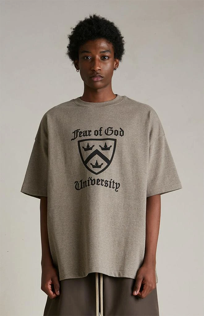 Essentials Heather Grey Heavy Crew Neck T-Shirt 2