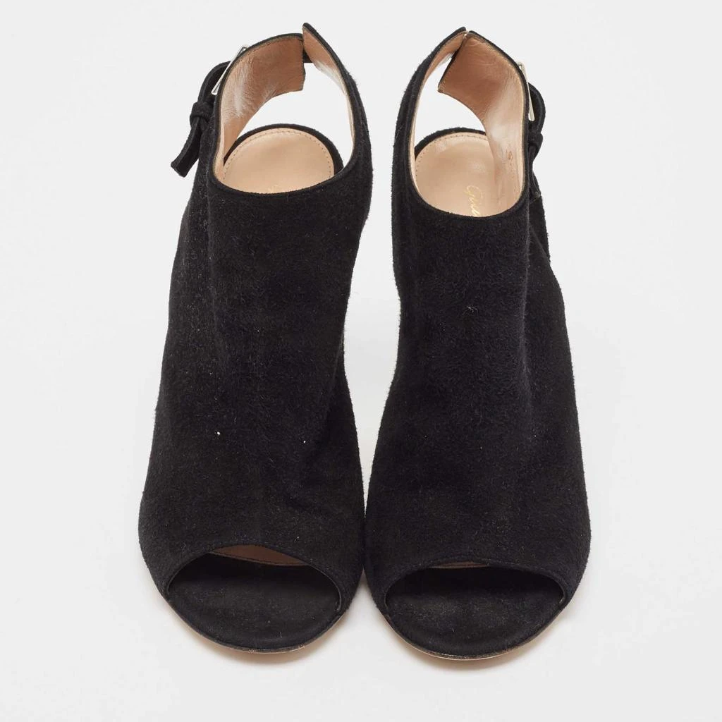 Gianvito Rossi Gianvito Rossi Black Suede Open Toe Slingback Sandals Size 38.5 3