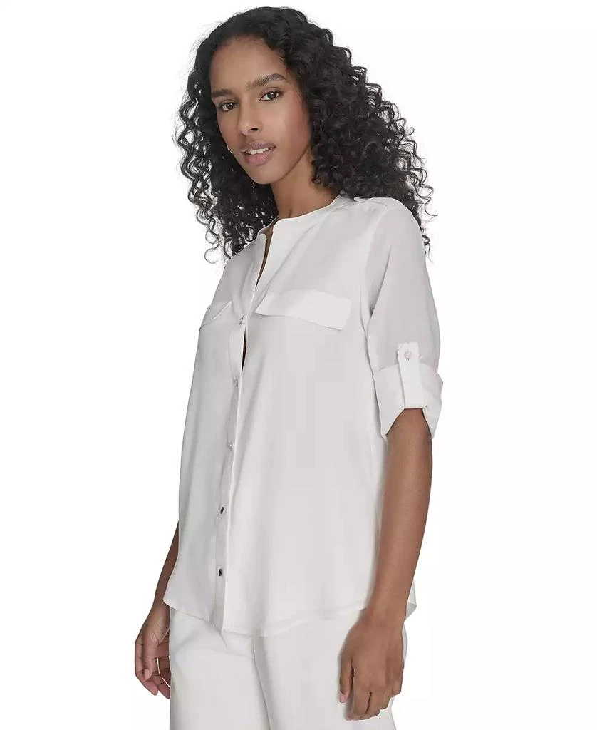 Calvin Klein Women's Roll-Tab Blouse 3