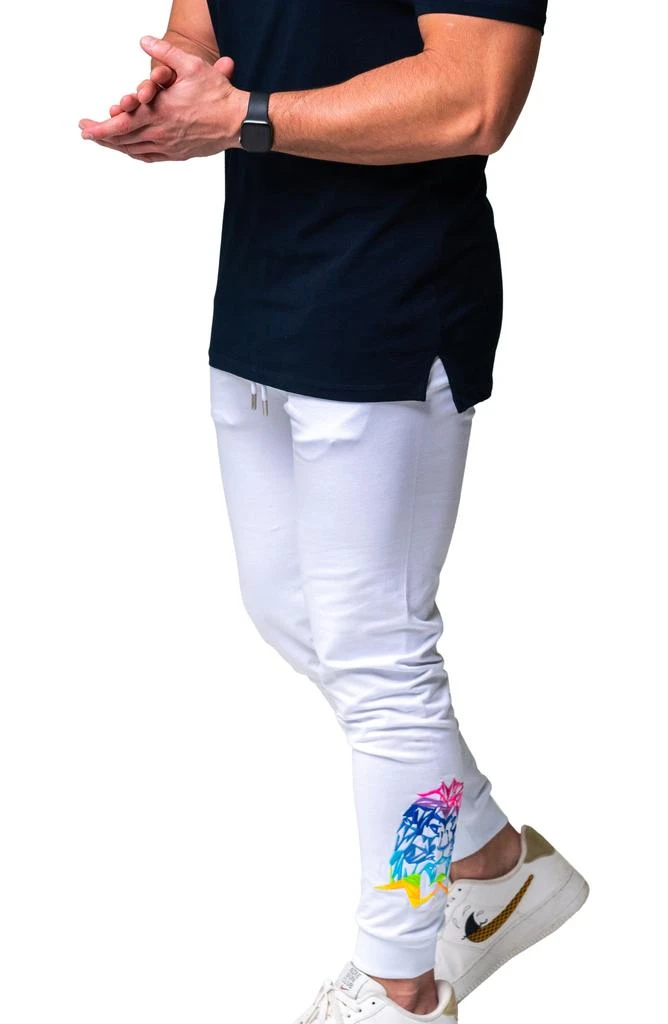 Maceoo Neon Rainbow Lion Embroidered Stretch Cotton Joggers 7