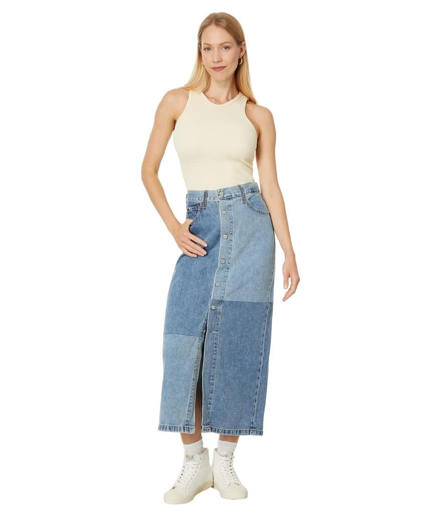 Levi's Button Midi Skirt Patch 4