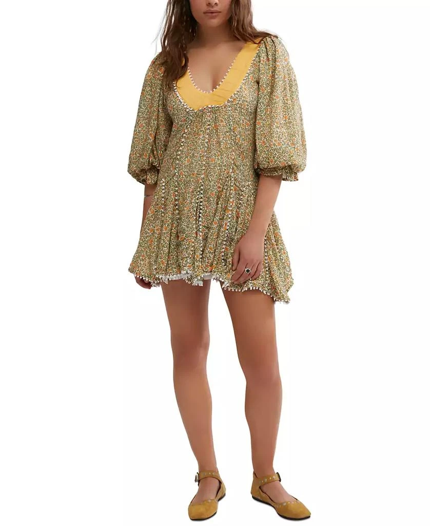Free People Women's Bali Coral Floral-Print Mini Dress 5