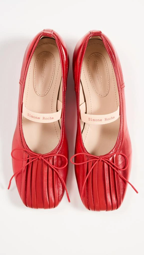 Simone Rocha Classic Pleated Ballerina Flats With Band 5