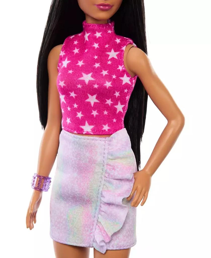 Barbie Fashionistas Doll 215 with Black Straight Hair and Iridescent Skirt, 65th Anniversary 3