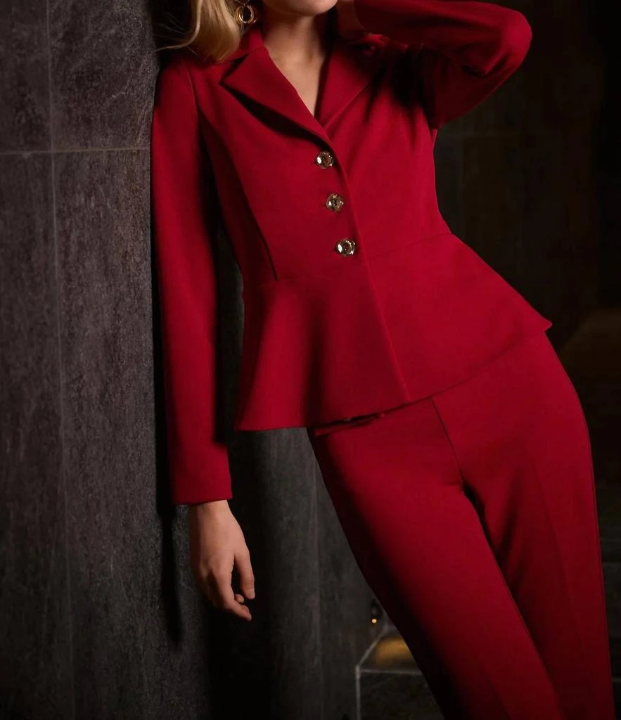 JOSEPH RIBKOFF Joseph Ribkoff - Notched Collar Peplum Blazer 5