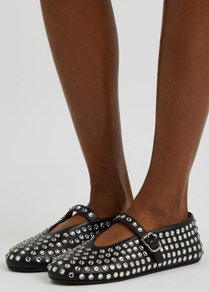 Alaïa Crystal-embellished leather ballet flats 5