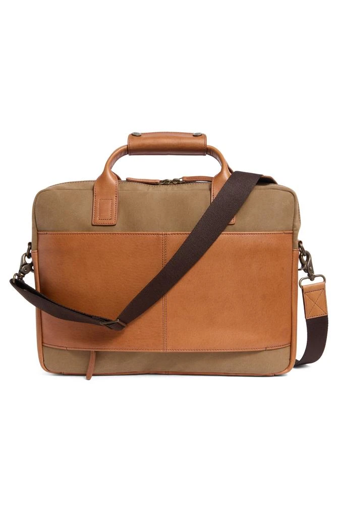 Johnston & Murphy Antique Cotton Canvas & Leather Briefcase 3