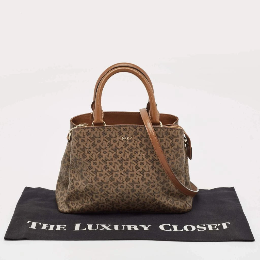 DKNY DKNY Brown Signature Coated Canvas Satchel 12