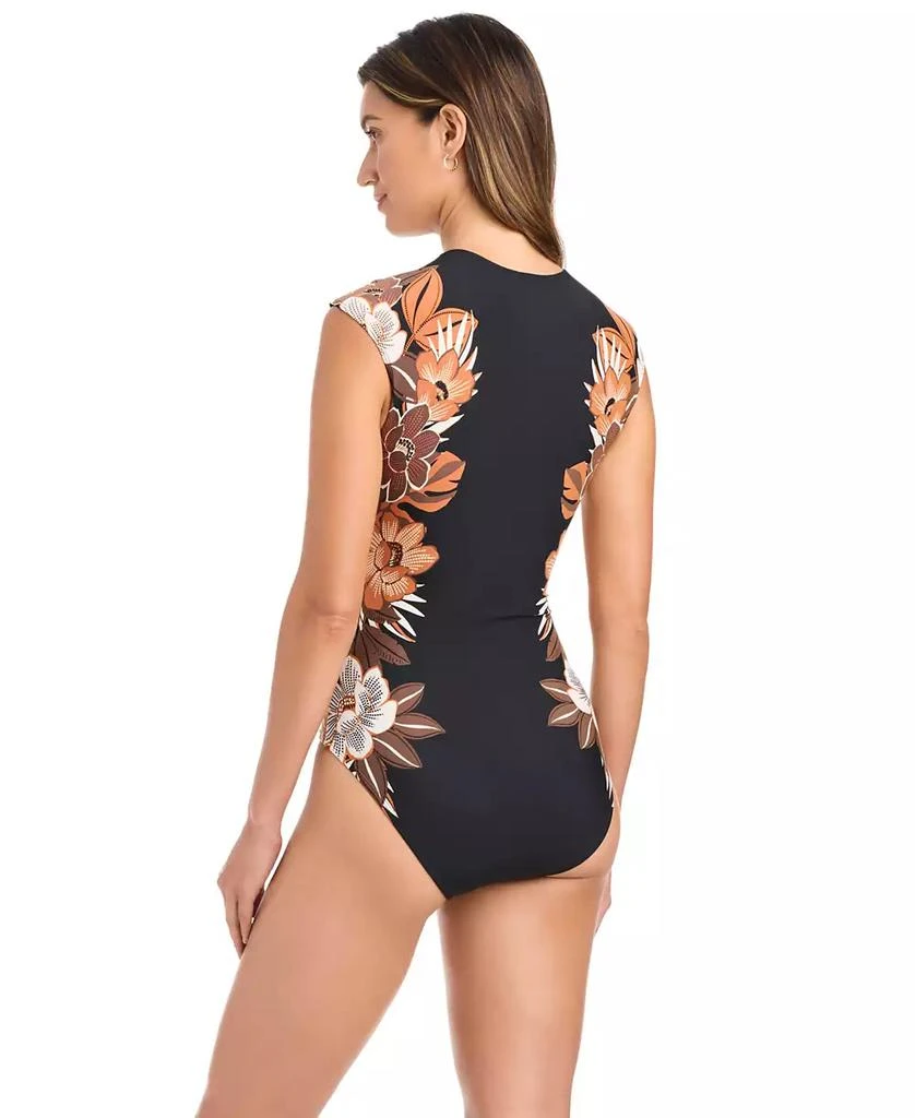 Bleu Rod Beattie Women's Moddy Blooms Printed Cap-Sleeve Swimsuit 3