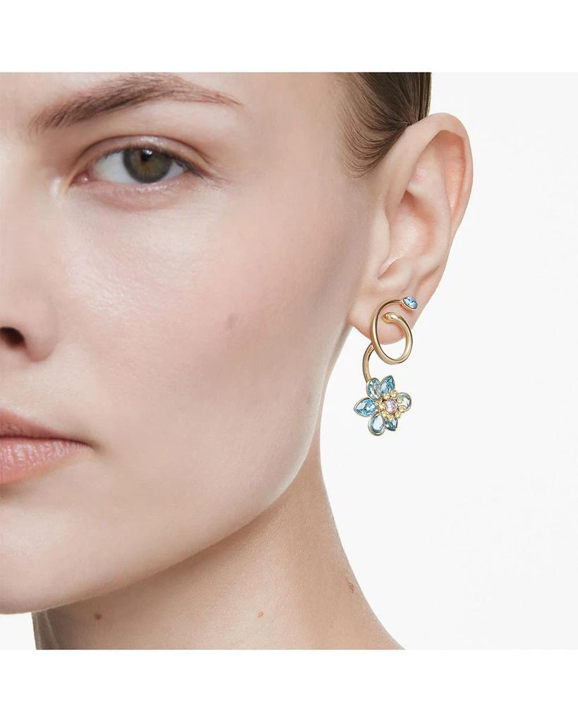 Swarovski Idyllia Crystal Flower Asymmetrical Drop Earrings 2