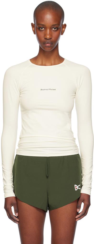 District Vision Off-White Lightweight Long Sleeve Sport T-Shirt