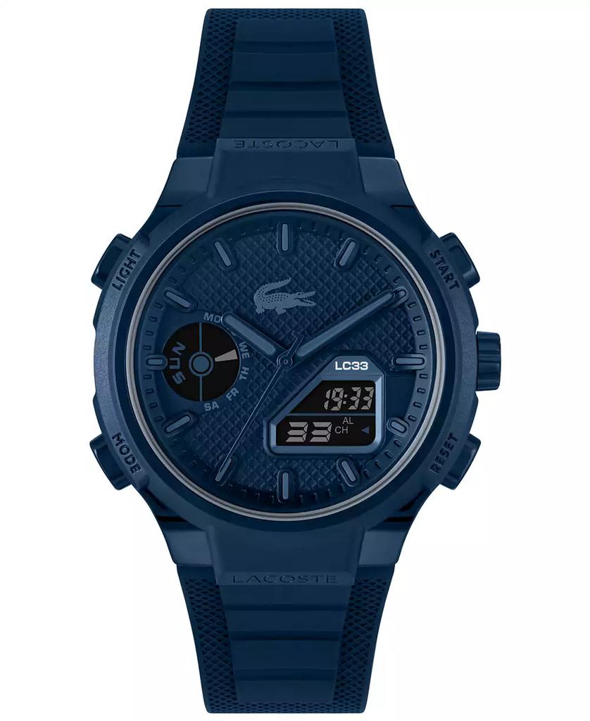 Lacoste Men's LC33 Navy Silicone Strap Watch, 44.8mm