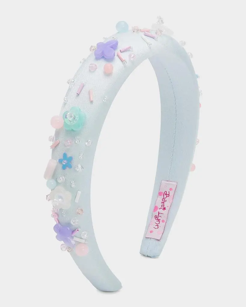Bari Lynn Girl's Beaded Puffy Headband