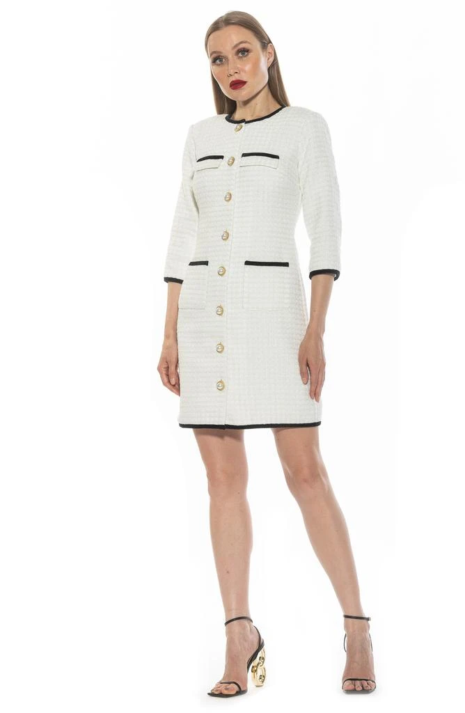 ALEXIA ADMOR Kairo Button Front Tweed Sheath Dress 7