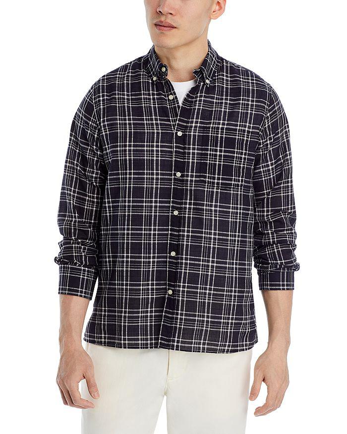 Officine Générale Printed Long Sleeve Button Down Shirt