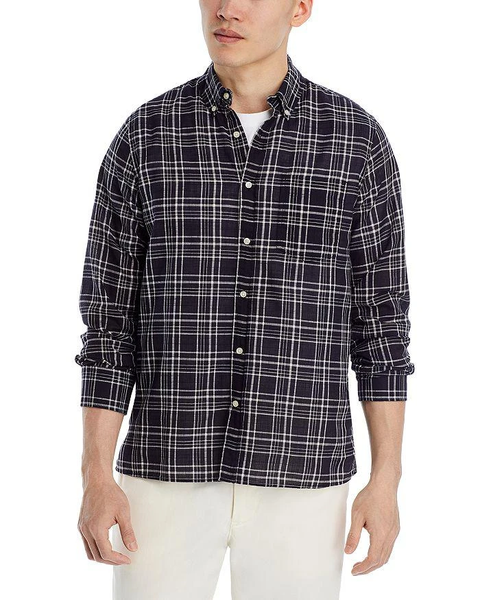 Officine Générale Printed Long Sleeve Button Down Shirt 1