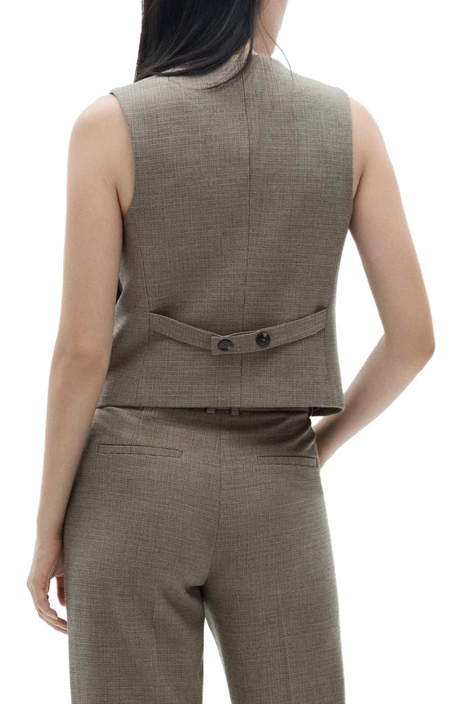 Mango Liam Houndstooth Microcheck Vest