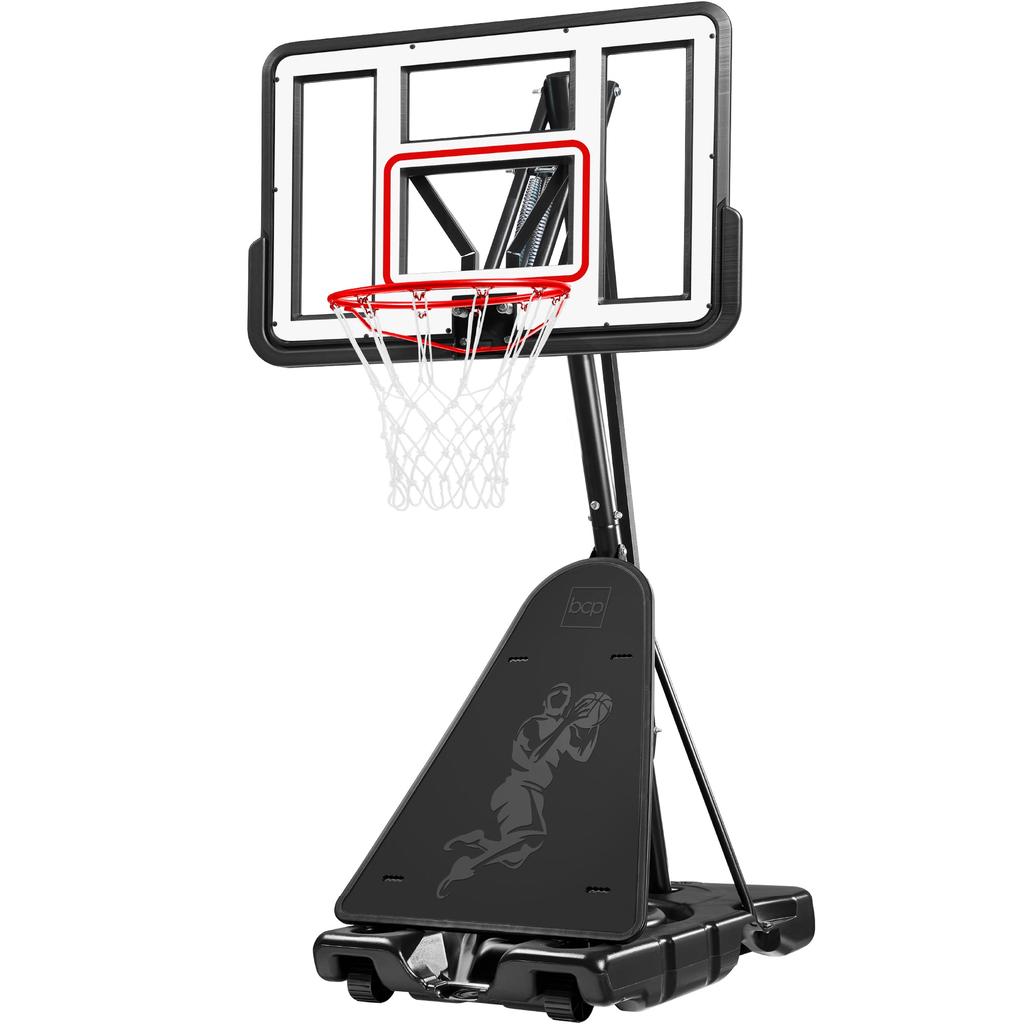 Best Choice Products Adjustable 4.4-10ft Basketball Hoop, Portable Goal w/Shatterproof Backboard, Ball Return