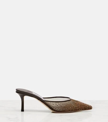 Jimmy Choo Vivi 65 crystal-embellished mesh mules 4