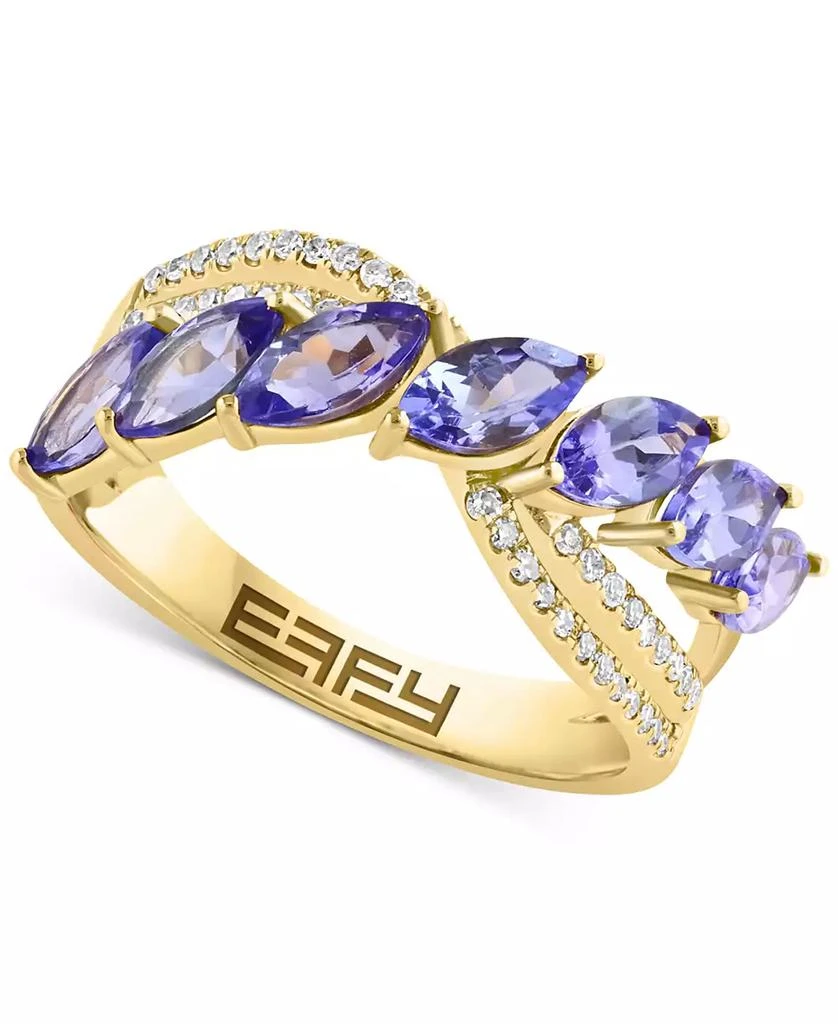 Effy EFFY® Tanzanite (1-3/8 ct. t.w.) & Diamond (1/6 ct. t.w.) Ring in 14k Yellow Gold 1