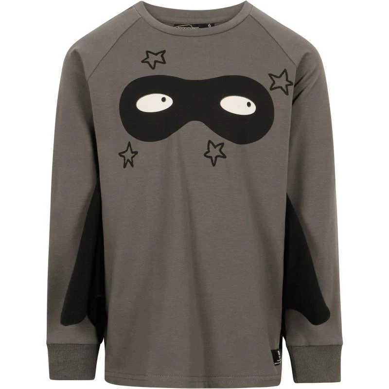 Rock Your Baby Bat design long sleeved shirt in grey 1