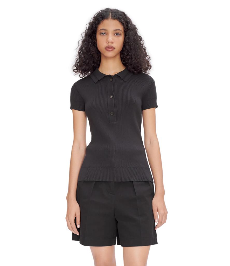 Tシャツ・カットソー A.P.C. Women's Roxy Short Sleeve Polo Black FC2000VSW_10_front_1bb23b22-