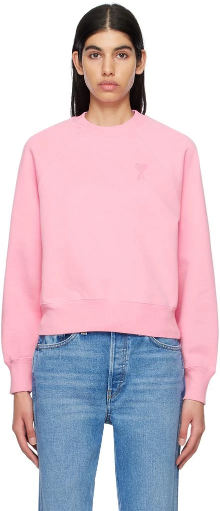 AMI Pink Ami De Cœur Sweatshirt 1