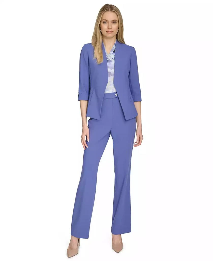 Calvin Klein Petite Stand-Collar Open-Front 3/4-Sleeve Jacket 4