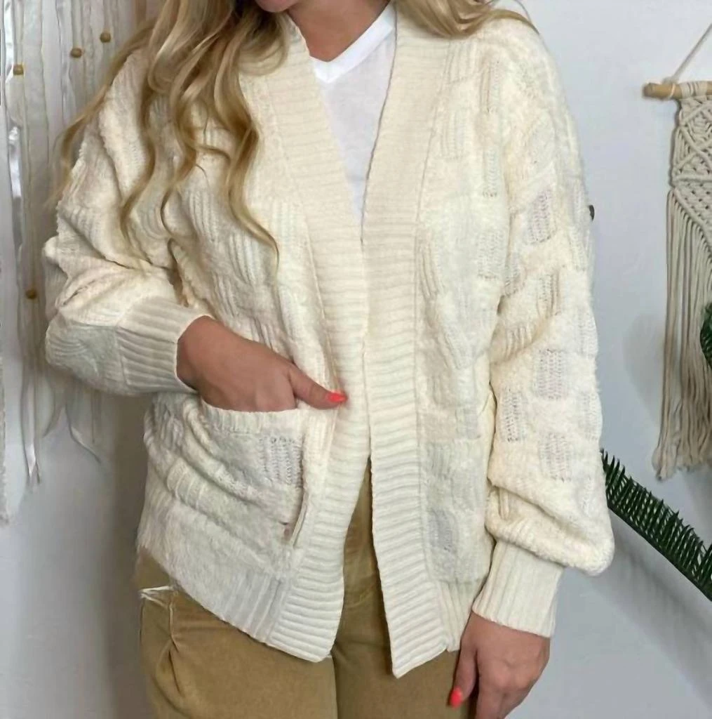 Blu Pepper Blu Pepper - Fluffy Checker Cardigan 1