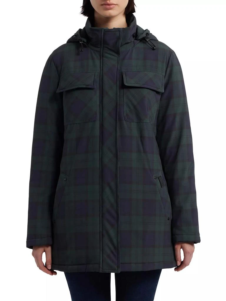 Hunter Blackwatch Plaid Packable Hooded Jacket 1