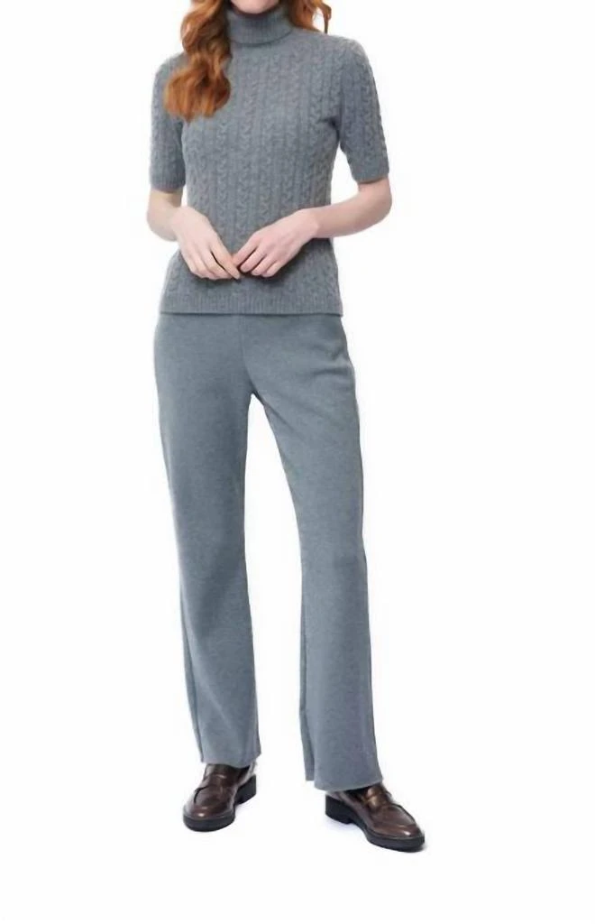 Biana Monique Milano-Knit Boot Leg Pant Gray 3