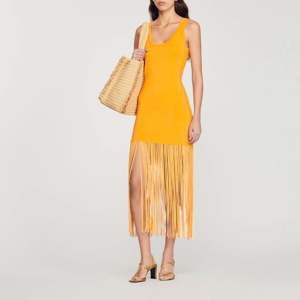 Sandro Fringed knit dress 1