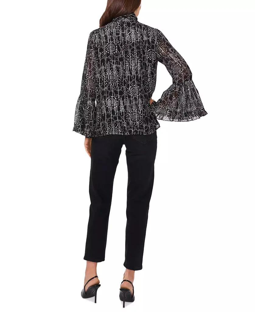 Vince Camuto Women's Printed Tie-Neck Flare-Sleeve Top 4
