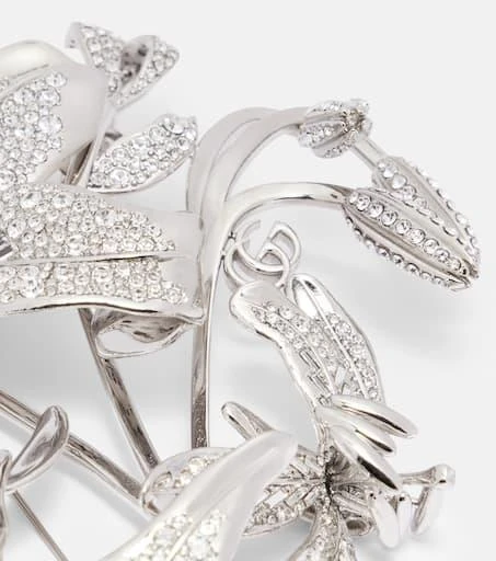 Gucci Floral crystal-embellished brooch 2